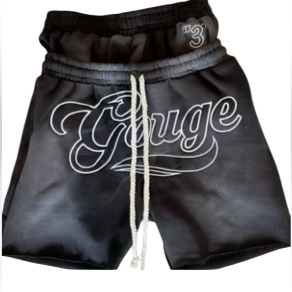 Grunge world black Kodo Custom 3d Embroidered Jogger Shorts XL NWT